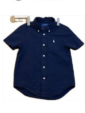 Polo Ralph Lauren Navy Short Sleeve Button-Down Shirt Boy 4T
